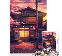 Rompecabezas para Adultos 1000 Piezas Sakura House Juguetes antiestrés Regalos para Mujeres y Hombres Juegos educativos Actividades Divertidas en casa tamaño 38x52cm