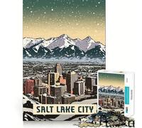 Rompecabezas para Adultos,1000 Piezas,Salt Lake City,Corte Suave,Arte,Juego Creativo para el Cerebro,diversión para el Tiempo Libre,Regalo Tranquilo de Navidad (38x52cm)