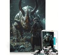 Rompecabezas para Adultos 1000 Piezas Samurái contra la Bestia Acorazada Juegos Divertidos para Entrenar la Mente y Las Manos Fortalece el Amor en Pareja 38x26cm