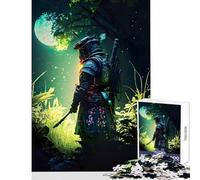 Rompecabezas para Adultos 1000 Piezas samurái japonés Verde Juguete Educativo Regalo de cumpleaños Juego práctico colección de Artistas Bellas Artes tamaño 38x26cm