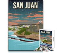 Rompecabezas para Adultos, 1000 Piezas, San Juan Pixel Art, póster de Viaje, Juego Educativo Familiar, decoración, Obra de Arte, Regalo, tamaño 38x26cm