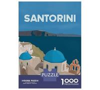 Rompecabezas para Adultos 1000 Piezas Santorini Greece Rompecabezas para Adultos Juegos De Relajación Carrera De Velocidad De Manos Juego Desafiante Regalos 38x26cm/1000pcs