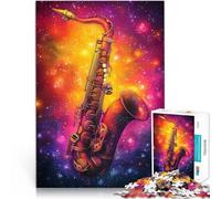 Rompecabezas para Adultos 1000 Piezas Saxofón en la música Espacial Entrena tu Cerebro y Tus Manos Mejorar el Amor Entre Parejas 38x26cm