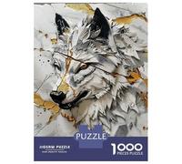 Rompecabezas Para Adultos 1000 Piezas Sculptural Wolf with Marble And Gold Accents Rompecabezas Para Adultos Juegos Relajantes Regalos Para Mujeres Oferta Como Regalos Para Toda La Familia 70x50cm/100