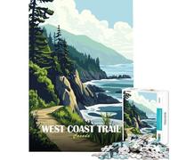 Rompecabezas para Adultos 1000 Piezas Sendero de la Costa Oeste de Canadá Paisaje Arte Juegos relajantes Desafío de Inteligencia Cerebral Juguetes adictivos Gran Regalo Actividades Familiares