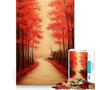 Rompecabezas para Adultos,1000 Piezas,Sendero del Bosque otoñal,Corte, Juguete Divertido para ejercitar la Mente,Juego Tranquilo,Divertido Regalo de cumpleaños (38x26cm)
