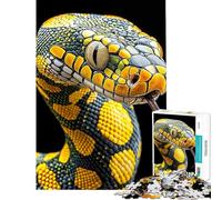 Rompecabezas para Adultos 1000 Piezas Serpiente Amarilla y Negra Rompecabezas de 1000 Piezas Juguetes de decoración para el hogar Arte de Pared cumpleaños (38x26cm)