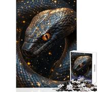 Rompecabezas para Adultos 1000 Piezas Serpiente Negra con Polvo Dorado Decoración del hogar Juguetes Regalo de cumpleaños Juego práctico Interacción Entre Padres e Hijos tamaño 38x26cm