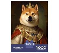 Rompecabezas para Adultos 1000 Piezas Shiba Inu The King Rompecabezas Juguete Decoración De Pared Vacaciones En Casa Matar El Tiempo Juego Desafiante Regalos 38x26cm/1000pcs