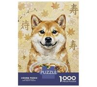 Rompecabezas para Adultos 1000 Piezas Shiba Inu with Ramen Painting Rompecabezas para Adultos Juegos Relajantes Regalos para Mujeres Oferta como Regalos para Toda La Familia 52x38cm/1000pcs