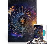 Rompecabezas para Adultos 1000 Piezas Signos del zodíaco Hecho de cartón Apto para Personas Mayores de 14 años. Carrera de Velocidad de Mano Regalos de cumpleaños de Navidad tamaño：26x38cm