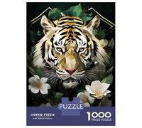 Rompecabezas para Adultos 1000 Piezas Silver Tiger Flowers 2 Rompecabezas para Adultos Juegos De Relajación Análisis Y Lógica Oferta como Regalos para Toda La Familia 52x38cm/1000pcs