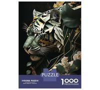 Rompecabezas para Adultos 1000 Piezas Silver Tiger Flowers Rompecabezas para Adolescentes Juegos Relajantes Una Obra De Arte Cumpleaños Y Navidad 70x50cm/1000pcs