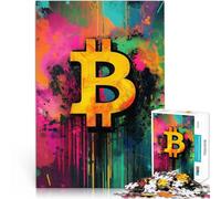 Rompecabezas para Adultos 1000 Piezas Símbolo de Bitcoin Juguetes Juegos Educativos Antiestrés Adecuado para decoración de Escritorio. 52x38cm