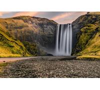 Rompecabezas para adultos, 1000 piezas, Skogafoss, cascada, Islandia, mañana, amanecer, paisaje, fotografía, familia, divertido, desafiante, rompecabezas navideño, regalo