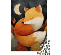 Rompecabezas para Adultos 1000 Piezas Sleepy Fox Moon Night Rompecabezas para Adultos Juegos De Relajación Carrera De Velocidad De Manos Juego Desafiante Regalos 70x50cm/1000pcs