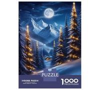 Rompecabezas para Adultos 1000 Piezas Snowy Christmas Village Rompecabezas Juegos Relajantes Corte De Precisión Cumpleaños Y Navidad 70x50cm/1000pcs