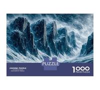 Rompecabezas para Adultos 1000 Piezas Snowy Mountain Range in Winter Storm Rompecabezas Juegos para Relajarse Vacaciones En Casa Matar El Tiempo Actividades Divertidas En Casa 52x38cm/1000pcs