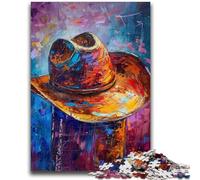 Rompecabezas para Adultos 1000 Piezas: Sombrero de Vaquero, desafío de Inteligencia Cerebral, Juguetes adictivos, Regalo Divertido para Mayores de 14 años, 26x38cm