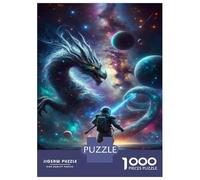 Rompecabezas para Adultos 1000 Piezas Space Dragon Art Print Rompecabezas para Adultos Juegos De Relajación Carrera De Velocidad De Manos Juego Desafiante Regalos 52x38cm/1000pcs