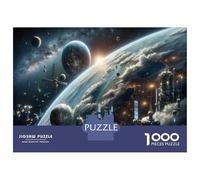 Rompecabezas para Adultos 1000 Piezas Space Station Building Kit Rompecabezas para Adultos Juguete Decoración De Pared Análisis Y Lógica Juego Desafiante Regalos 38x26cm/1000pcs