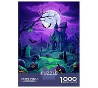 Rompecabezas para Adultos 1000 Piezas Spooky Halloween Graveyard Rompecabezas Juegos Relajantes Corte De Precisión Cumpleaños Y Navidad 70x50cm/1000pcs