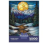 Rompecabezas para Adultos 1000 Piezas Stained Glass Mountain Stream Rompecabezas para Adolescentes Juegos Familiares Difícil Difícil Cumpleaños Y Navidad 52x38cm/1000pcs