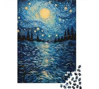 Rompecabezas para Adultos 1000 Piezas Starry Night Over The City Rompecabezas para Adolescentes Juego De Ingenio Mejora La Memoria Actividades Divertidas En Casa 52x38cm/1000pcs
