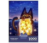 Rompecabezas para Adultos 1000 Piezas Stars and The Kitten Rompecabezas para Adolescentes Juguete Decoración De Pared Alivio del Estrés Cumpleaños 70x50cm/1000pcs