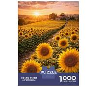 Rompecabezas para Adultos 1000 Piezas Sunflower Field at Sunset Rompecabezas para Adolescentes Juegos Familiares Difícil Difícil Cumpleaños Y Navidad 52x38cm/1000pcs