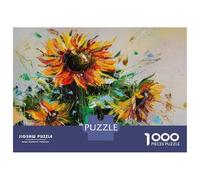 Rompecabezas para Adultos 1000 Piezas Sunflowers Trio Rompecabezas Juguete Decoración De Pared Vacaciones En Casa Matar El Tiempo Juego Desafiante Regalos 70x50cm/1000pcs