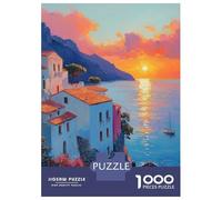 Rompecabezas para Adultos 1000 Piezas Sunset Coastal Village Rompecabezas para Adultos Juegos Relajantes Que Mejoran La Memoria Regalos Y Cumpleaños Únicos 70x50cm/1000pcs