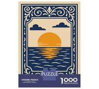 Rompecabezas para Adultos 1000 Piezas Sunset Over The Ocean Illustration Rompecabezas para Adultos Juegos Familiares Carrera De Velocidad Manual Cumpleaños 70x50cm/1000pcs