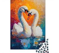 Rompecabezas para Adultos 1000 Piezas Swan Love Painting Artwork-2 Rompecabezas para Adultos Juguetes DIY Análisis Y Lógica Diversión En Casa Actividades, 52x38cm/1000pcs