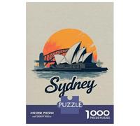 Rompecabezas para Adultos 1000 Piezas Sydney Opera House and Harbour Bridge Rompecabezas Juegos Divertidos Vacaciones En Casa Matar El Tiempo Oferta como Regalos para Toda La Familia 52x38cm/1000pcs