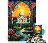 Rompecabezas para Adultos 1000 Piezas Taj Mahal de la India Juegos educativos Decoración del hogar Mejorar el Amor Entre Parejas 52x38cm