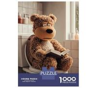 Rompecabezas para Adultos 1000 Piezas Teddy Bear Reading on Toilet Poster, Picture, Metal Print, Paint by Creed Rompecabezas para Adultos Juegos Divertidos Decoración del Hogar Actividades Divertidas