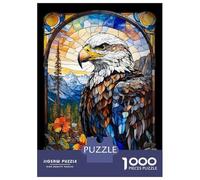 Rompecabezas para Adultos 1000 Piezas The Eagle Stained Glass Pa Rompecabezas para Adultos Juegos De Relajación Análisis Y Lógica Oferta como Regalos para Toda La Familia 70x50cm/1000pcs