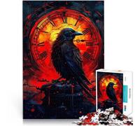 Rompecabezas para Adultos 1000 Piezas Tiempo Rojo del Cuervo Reducción del estrés Interesante Trato como Regalo para Toda la Familia 52x38cm