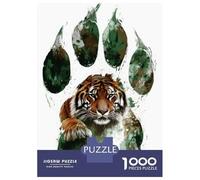 Rompecabezas para Adultos 1000 Piezas Tiger Paw Print Art Rompecabezas para Adolescentes Juguete Decoración De Pared Alivio del Estrés Cumpleaños 52x38cm/1000pcs