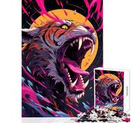 Rompecabezas para Adultos 1000 Piezas Tigre Acentos Abstractos Animal Decoración del hogar Juguetes Regalos de cumpleaños Juegos educativos Entrena tu Cerebro y Tus Manos tamaño 38x26cm