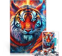 Rompecabezas para Adultos 1000 Piezas Tigre de neón místico Juguete Educativo Intelectual descompresor Lista de Deseos con Papá Noel 75x50cm