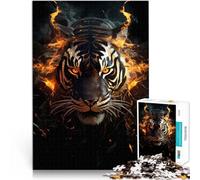 Rompecabezas para Adultos 1000 Piezas Tigre Negro Dorado Abstracto para el Juguete de desafío de Juego Educativo Una Obra de Arte 52x38cm