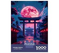Rompecabezas para adultos, 1000 piezas, Torii Gate Moonlit - Rompecabezas para adultos, análisis de juegos prácticos y regalos lógicos para amigos y familiares, 38 x 26 cm, 1000 piezas