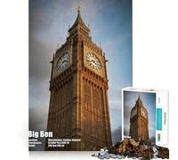Rompecabezas para Adultos 1000 Piezas Torre del Reloj Big Ben Arte de Corte preciso Juego Creativo Juguete Relajante Tiempo de Juego Escena navideña Arte (38x52cm)