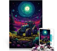 Rompecabezas para adultos, 1000 piezas, tractor psicodélico, difícil y duro, lista de deseos de Navidad con Papá Noel, 10.3 x 14.9 pulgadas, para adolescentes de 14 años en adelante