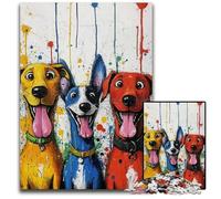 Rompecabezas para Adultos, 1000 Piezas, Tres Perros Felices, Rompecabezas de Madera, Juguetes desafiantes, cumpleaños para Mayores de 14 años, 50x75cm