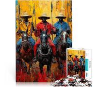 Rompecabezas para Adultos 1000 Piezas Tribus africanas cabalgan Juegos Divertidos para la Familia Regalo de cumpleaños 38x26cm
