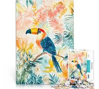 Rompecabezas para Adultos 1000 Piezas Tucán en el paraíso Tropical Matar el Tiempo en Vacaciones en casa Mejorar el Amor Entre Parejas 38x26cm