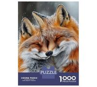 Rompecabezas para Adultos 1000 Piezas Two Foxes Cuddling in The Snow Rompecabezas Juguete Decoración De Pared Vacaciones En Casa Matar El Tiempo Juego Desafiante Regalos 52x38cm/1000pcs